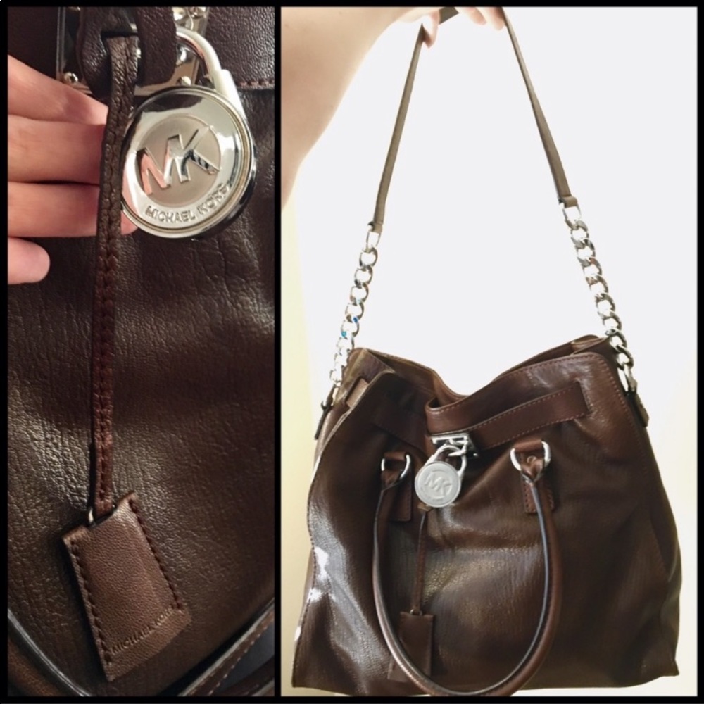 Authentic Michael Kors Brown Leather Purse,